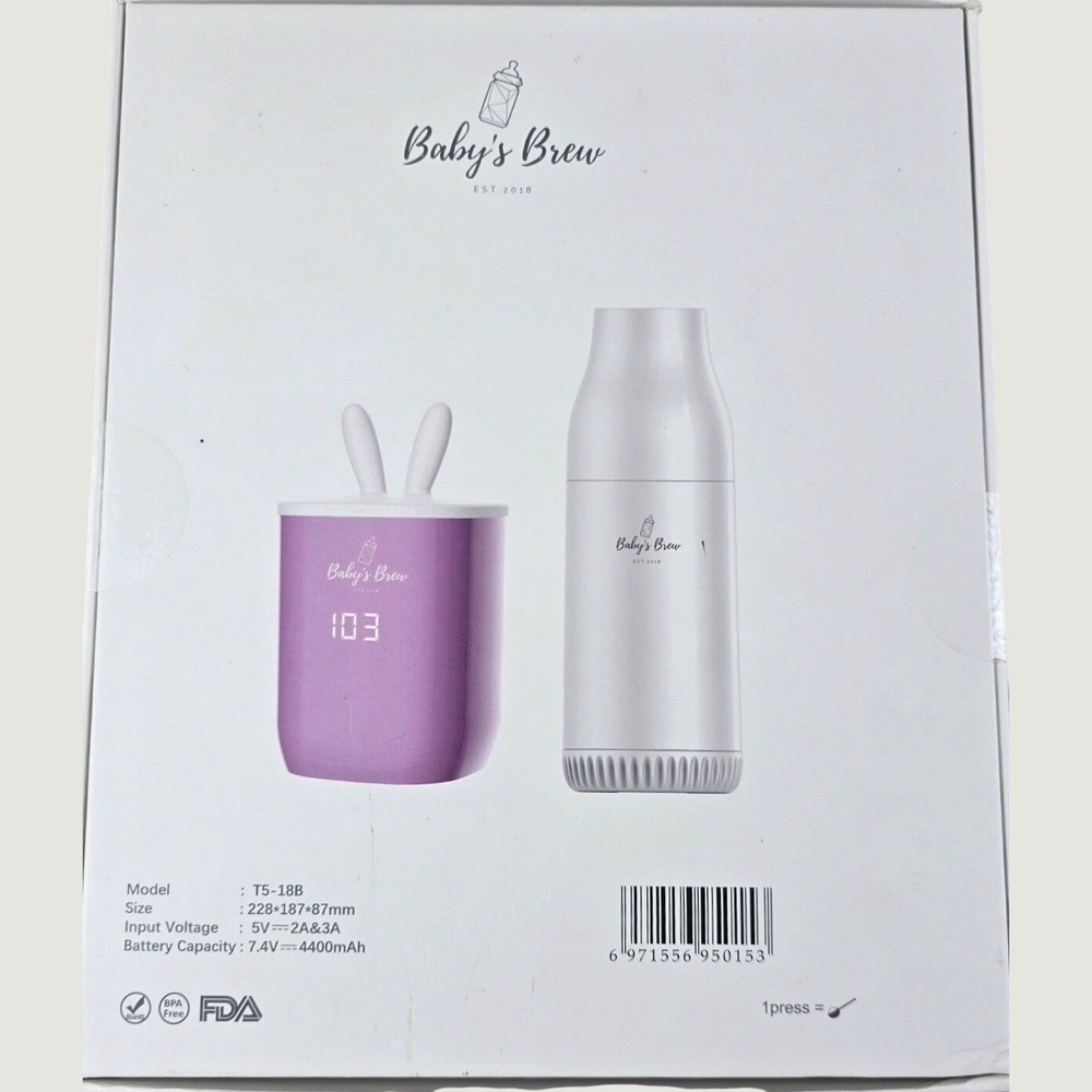 Baby's Brew Portable Bottle Warmer + Formula Dispenser Set Lavender‎ T5-18B NEW